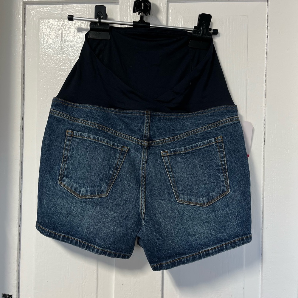 NWT Isabel Maternity Midi Crossover denim short size 8 - Picture 2 of 8